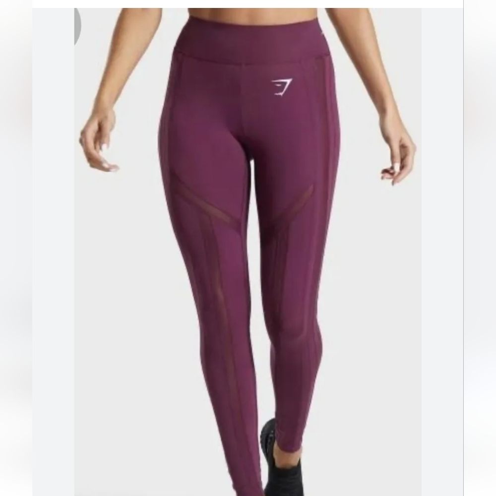 Gymshark Embody Maroon Mesh Cutout Leggings size M